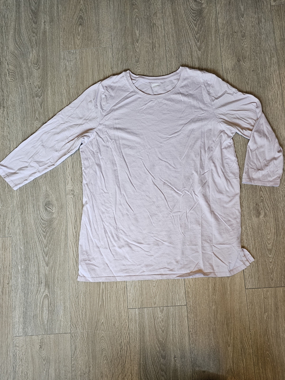 Lands' End Light Purple 3/4 Sleeve Crewneck Tee